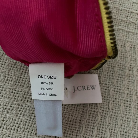 Vintage J. Crew Green with Pink Polka Dot Silk Clutch with Chain - Picture 8 of 10